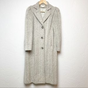 Pavilion petite grey and cream tweed wool coat